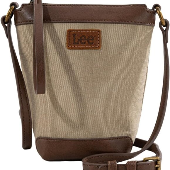 x Lee Small Bucket Crossbody Bag for Women Hobo Canvas Shoulder Purse Handbags w - Picture 1 of 6
